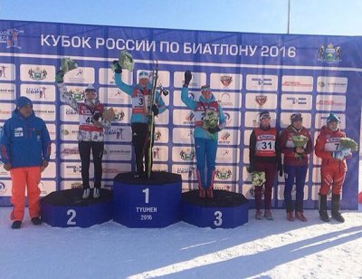 Спринт на IV этапе Кубка России по биатлону