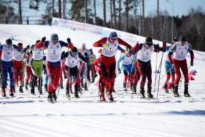 Масс-старт на Всероссийских соревнованиях по лыжным гонкам в 2019 году